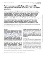 Reference sequence (RefSeq) database at NCBI: current status, taxonomic expansion, and functional annotation