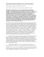 Experimental long-lived entanglement of two macroscopic objects.