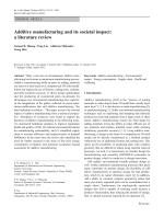 Additive manufacturing and its societal impact: a literature review