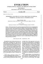 REGRESSION ANALYSIS OF NATURAL SELECTION: STATISTICAL INFERENCE AND BIOLOGICAL INTERPRETATION