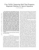 Conv-TasNet: Surpassing Ideal Time-Frequency Magnitude Masking for Speech Separation