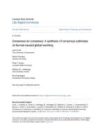 Consensus on consensus: A synthesis of consensus estimates on human-caused global warming