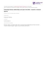University-industry relationships and open innovation: towards a research agenda