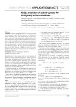 PASS: prediction of activity spectra for biologically active substances