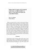 IMPLEMENTATION INTENTIONS AND GOAL ACHIEVEMENT: A META-ANALYSIS OF EFFECTS AND PROCESSES