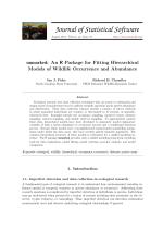 unmarked: An R Package for Fitting Hierarchical Models of Wildlife Occurrence and Abundance