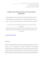 Isolation and characterization of few-layer black phosphorus