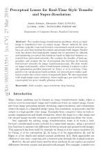 Perceptual Losses for Real-Time Style Transfer and Super-Resolution