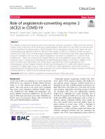 Role of angiotensin-converting enzyme 2 (ACE2) in COVID-19