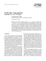Possible High Tc Superconductivity in the Ba – La – Cu – O System