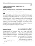 A Review of Key Technologies for Emotion Analysis Using Multimodal Information