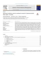 Advanced oxidation process-mediated removal of pharmaceuticals from water: A review