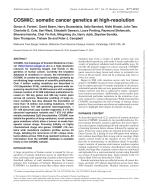 COSMIC: somatic cancer genetics at high-resolution