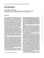 Lipid Biosynthesis