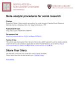 Meta-analytic procedures for social research