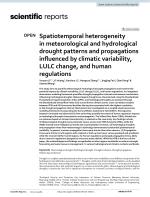 Spatiotemporal heterogeneity in meteorological and hydrological drought patterns and propagations influenced by climatic variability, LULC change, and human regulations