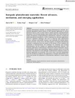 Inorganic photochromic materials: Recent advances, mechanism, and emerging applications