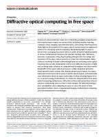 Diffractive optical computing in free space