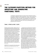 THE CATEGORY-PARTITION METHOD FOR SPECIFYING AND GENERATING FUNCTIONAL TESTS