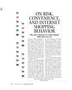 ON RISK, CONVENIENCE, AND INTERNET SHOPPING BEHAVIOR
