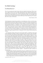 For Public Sociology