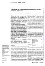 Validating the SF-36 health survey questionnaire: new outcome measure for primary care