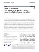 Recent developments in mass-spectrometry-based targeted proteomics of clinical cancer biomarkers