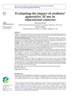 Evaluating the impact of students’ generative AI use in educational contexts