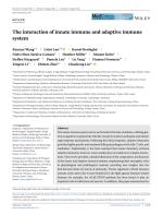 The interaction of innate immune and adaptive immune system