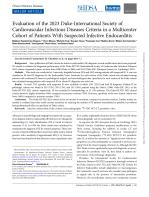 Evaluation of the 2023 Duke-International Society of Cardiovascular Infectious Diseases Criteria in a Multicenter Cohort of Patients With Suspected Infective Endocarditis