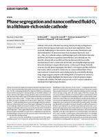 Phase segregation and nanoconfined fluid O₂ in a lithium-rich oxide cathode