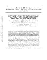 Personal LLM Agents: Insights and Survey about the Capability, Efficiency and Security