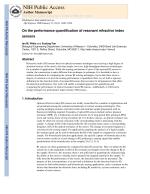 On the performance quantification of resonant refractive index sensors