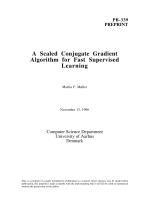 A Scaled Conjugate Gradient Algorithm for Fast Supervised Learning
