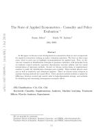 The State of Applied Econometrics - Causality and Policy Evaluation