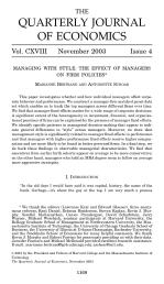 MANAGING WITH STYLE: THE EFFECT OF MANAGERS ON FIRM POLICIES