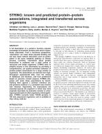 STRING: known and predicted protein–protein associations, integrated and transferred across organisms