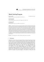 Model Checking Programs