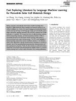 Fast Exploring Literature by Language Machine Learning for Perovskite Solar Cell Materials Design