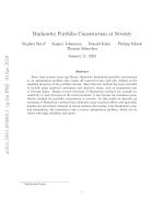 Markowitz Portfolio Construction at Seventy