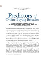 Predictors of Online Buying Behavior