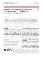Metabolic reprogramming in the tumor microenvironment of liver cancer