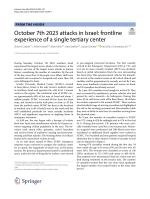 October 7th 2023 attacks in Israel: frontline experience of a single tertiary center