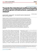 Towards the intentional multifunctionality of urban green infrastructure: a paradox of choice?