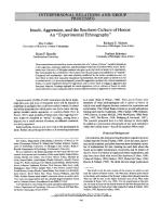 Insult, Aggression, and the Southern Culture of Honor: An “Experimental Ethnography”