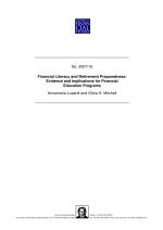 Financial Literacy and Retirement Preparedness: Evidence and Implications for Financial Education Programs