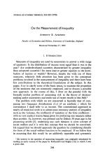 On the Measurement of Inequality
