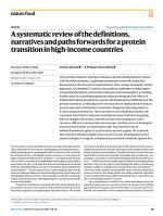 A systematic review of the definitions, narratives and paths forwards for a protein transition in high-income countries