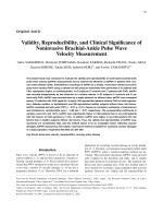 Validity, Reproducibility, and Clinical Significance of Noninvasive Brachial-Ankle Pulse Wave Velocity Measurement