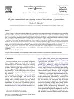 Optimization under uncertainty: state-of-the-art and opportunities